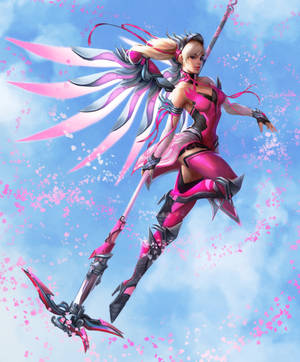 Pink Mercy med vinger wallpaper — Motorola Razr Ultra 2026 Wallpapers