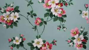 Pink Vintage Blomsteræstetisk Mønster — Æstetisk mønster Wallpapers