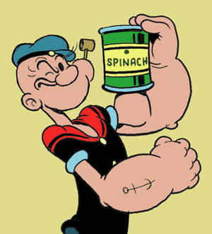 Popeye holder spinatdåse baggrund — Vivo X Fold Wallpapers