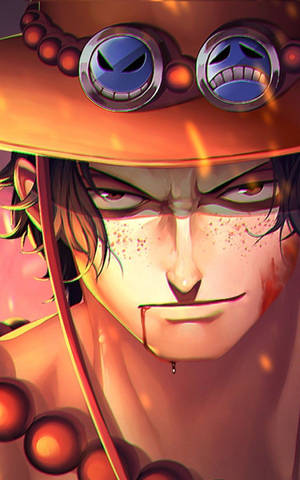 One Piece Blodig Portgas D Ace mobilbaggrund. — Redmi Pad 2 Pro Wallpapers