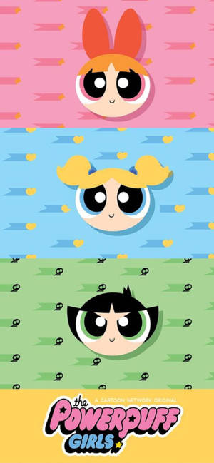 Powerpuff Girls collageplakat baggrundsbillede. — iPhone 15 Plus Wallpapers