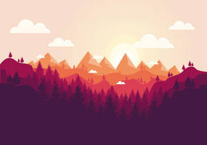 Pragtfulde solnedgangs farvetoner — Skovudsigt Wallpapers