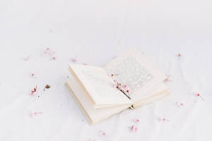 Preppy æstetik bog blomster tapet — Bog æstetik Wallpapers