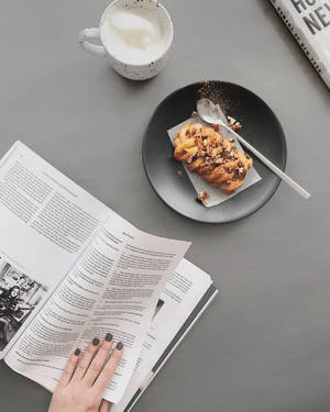 Preppy æstetisk bog wienerbrød tapet — Preppy æstetik Wallpapers