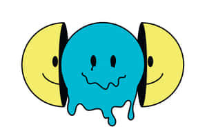 Psykedelisk Smeltende Dryppende Æstetik Trippy Smiley — Æstetisk kunst GIF Wallpapers