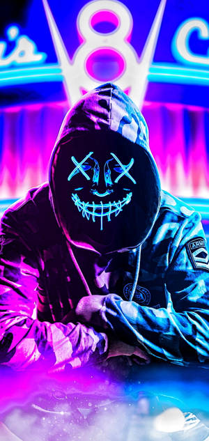 Purge Maske Blå Pink Wallpaper — iPhone 11 Pro Wallpapers