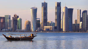 Qatars delikate skyskraberdesigns wallpaper — Skumring Wallpapers