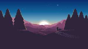 Ræv solnedgang vektorkunst tapet — Daggry Wallpapers