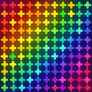 Glad tapet med regnbue-plustegn i gradient. — Tecno Phantom V Flip2 Wallpapers