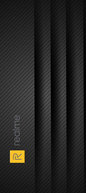 Realme Logo Parallelle Linjer — Sort Wallpapers