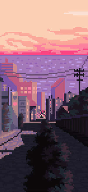Lyserød Pixel Kunst — Oppo Find X10 Wallpapers
