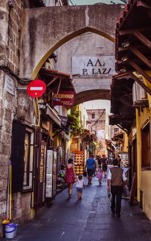 Rhodes gamle bydel gade — Galaxy Tab Active Wallpapers