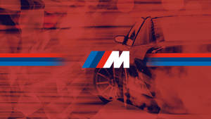 Rød bil røgfyldt BMW M Logo — Bmw Wallpapers