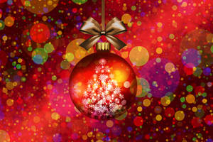 Rød julekugle grafik — Rød jul Wallpapers