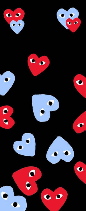 Rød og blå CDG baggrund — Z Flip 5 Wallpapers