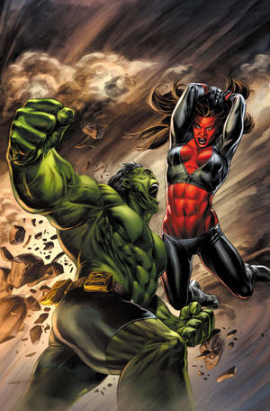 Rød She-Hulk kæmper wallpaper — Honor MagicPad4 Wallpapers