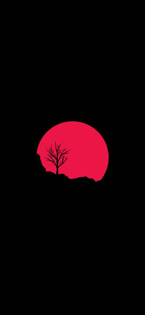 Rød solnedgang minimal mørk iPhone — Galaxy S25 Wallpapers