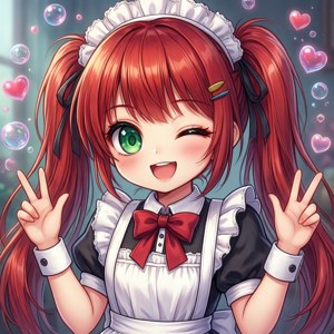 Sød anime-pige i stuepigeuniform, der blinker. — Sødt anime profilbillede Wallpapers