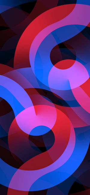 Røde og blå kruseduller iPhone 12 tapet — iPhone 12 Pro Wallpapers