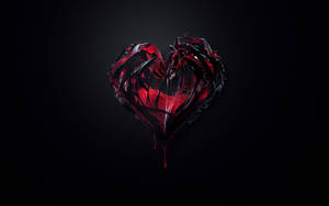 Rødt blodhjerte kølig sort — Cool sort Wallpapers