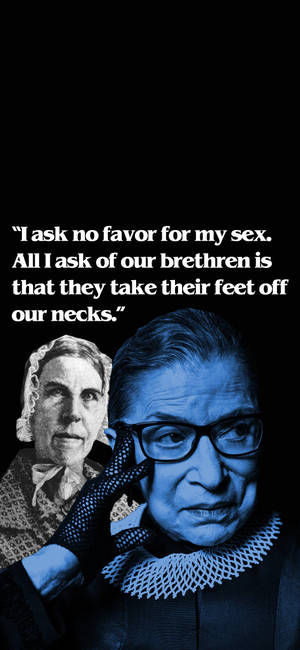 Ruth Bader Ginsburg monokrom blå plakat tapet — iPhone 17e Wallpapers
