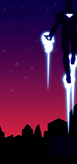 S10+ Ironman silhuet baggrundsbillede — iPhone 15 Plus Wallpapers