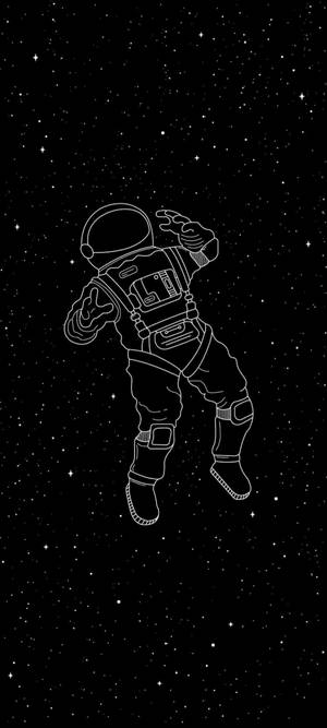 S10+ Sort & Hvid Astronaut wallpaper — Pixel 10 Wallpapers