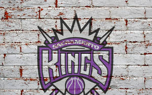 Sacramento Kings logo i murstensvæg tapet — Neutral Wallpapers