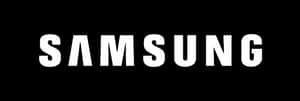 Samsung-logo på sort baggrund