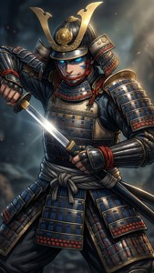 Sejt anime-baggrundsbillede af en samurai, der trækker sit sværd. — iPhone 5 Wallpapers