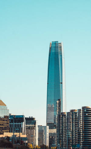 Santiago Chile Costanera Center Blå himmel — Moto Pad 70 Wallpapers