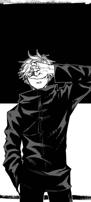 Satoru Gojo Monokrom Kunst Jujutsu Kaisen Telefon — OnePlus 11 Wallpapers