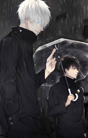 Satoru og Megumi Jujutsu Kaisen telefon mørk regn — Xiaomi Pad Mini Wallpapers