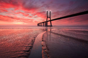 Vasco Da Gama Bridge Chromebook tapet — Chromebook Wallpapers