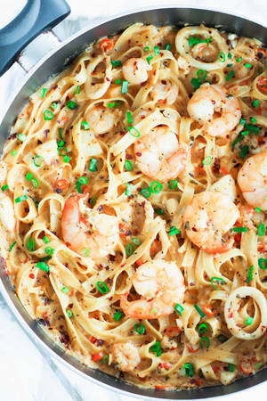 Seafood shrimp carbonara wallpaper — 2:3 Wallpapers