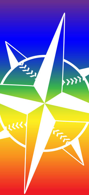 Seattle Mariners regnbuelogo baggrund — iPhone 18 Pro Max Wallpapers