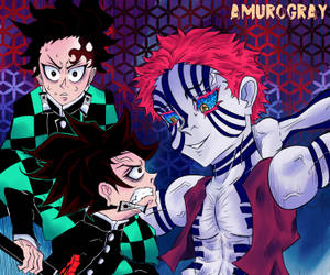 Sej Demon Slayer Tanjiro og Akaza — Sej djævlejæger Wallpapers