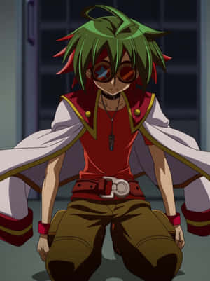 Selvsikker Yuya Sakaki med sin dueldisk - Yu-Gi-Oh! ARC-V — Kindle Paperwhite Wallpapers
