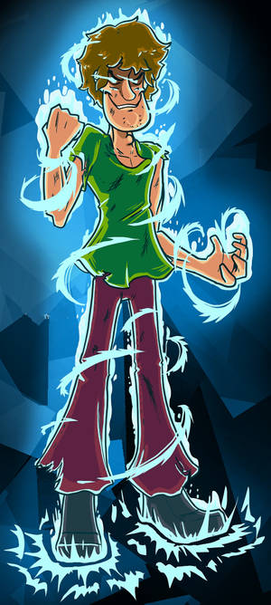 Shaggy ultra instinct glødende op wallpaper — iPhone 14 Plus Wallpapers