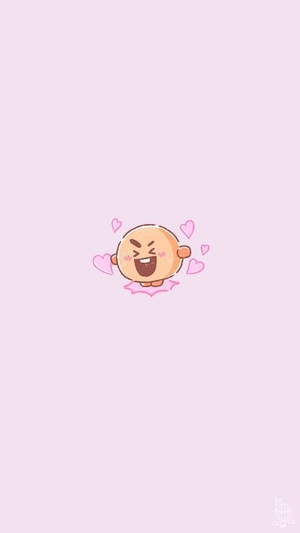 Wallpaper med Shooky BT21 minimalistisk plakat — Lav kontrast Wallpapers
