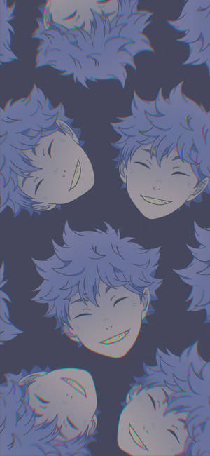 Shoyo Hinata ansigtsmønster baggrund — iPhone 16 Wallpapers