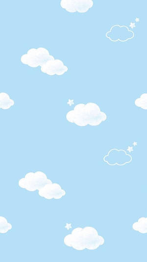 Simpel blå æstetisk skyet himmel — Æstetiske skyer Wallpapers