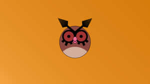 Simpel Hoothoot illustration på orange baggrund — Pokemon Wallpapers