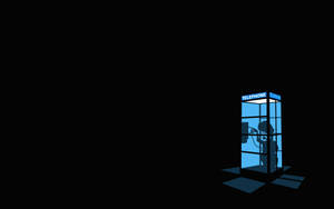 Simpel person i en telefonboks tapet — Simpel Wallpapers