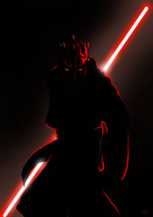 Darth Maul Clone Wars inspireret kunst tapet. — OnePlus Pad 3 Pro Wallpapers
