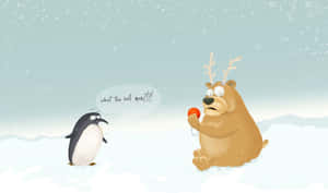 Sjov juleferie med rensdyr — Sjov jul Wallpapers