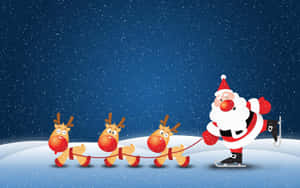 Sjov julemand og rensdyr-selfie — Sjov jul Wallpapers