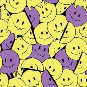 Sjovt skørt smeltet sømløst mønster æstetisk trippy smiley-ansigt — Æstetisk kunst GIF Wallpapers