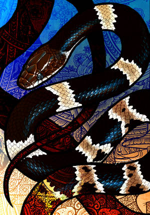 Skællende slanger mønstret tapet baggrund — Oppo Pad 6 Wallpapers