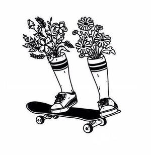Skaterboy æstetisk doodle baggrund — Galaxy Z Flip7 FE Wallpapers